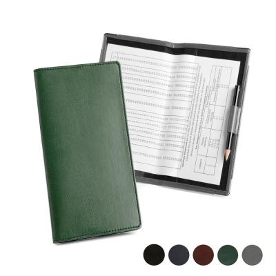 Image of Leather Golf Score Card Holder with Handicap Card