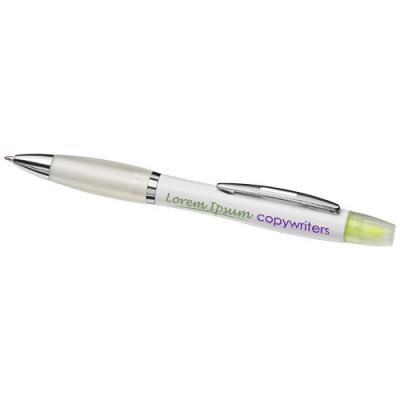 Image of Curvy ballpoint pen with highlighter