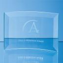Image of 10cm x 14.5cm x 5mm Jade Glass Bevelled Crescent