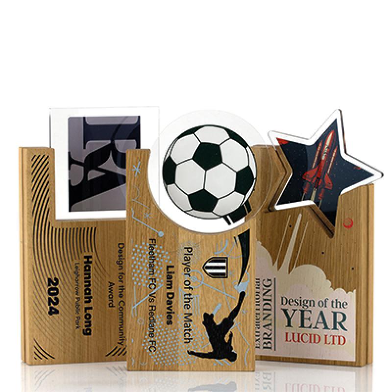 Image of Oak Layered Acrylic Award